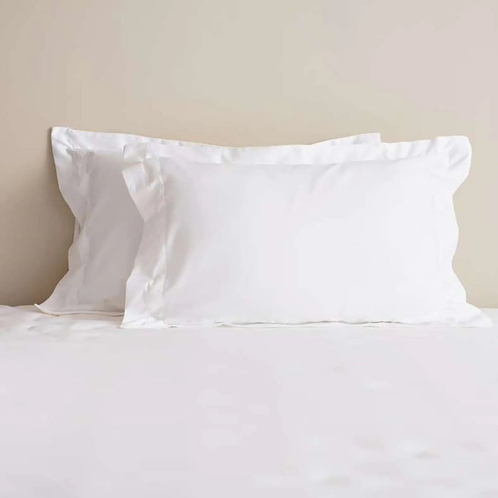 Luxe Cotton Tencel 2-Piece Oxford Pillow Case Set White Pan Home