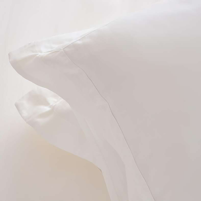 Luxe Cotton Tencel 2-Piece Oxford Pillow Case Set White Pan Home