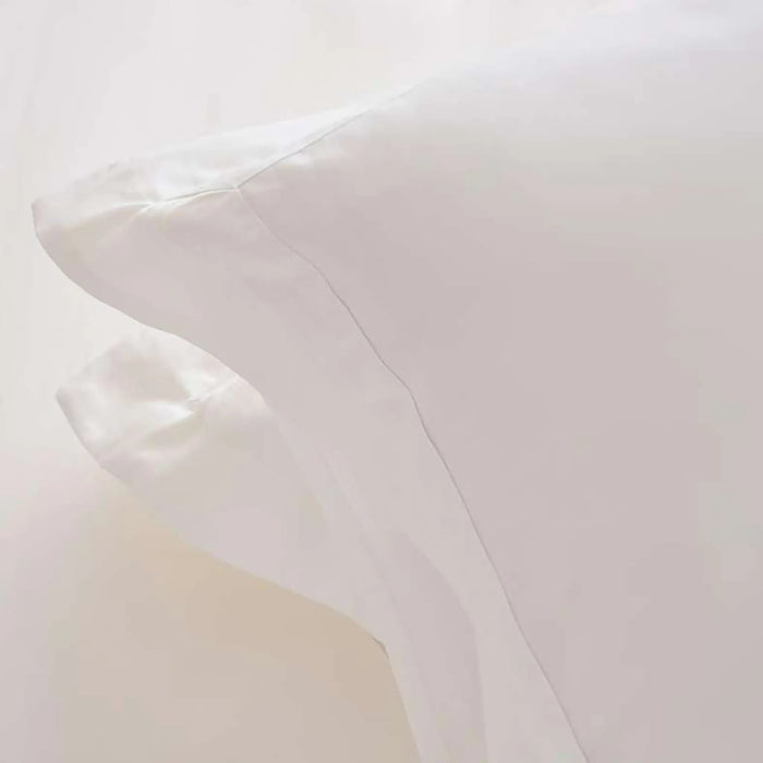Luxe Cotton Tencel 2-Piece Oxford Pillow Case Set White Pan Home