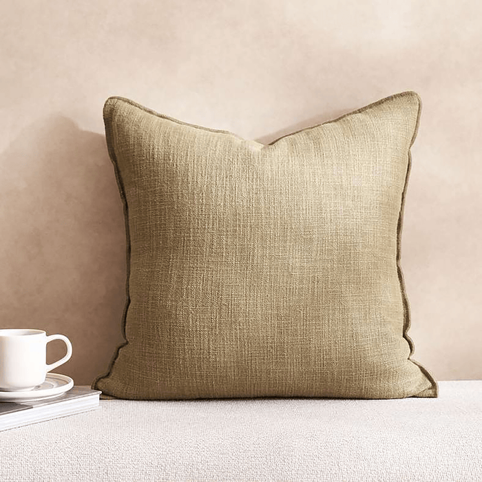 Luxe Linen Down Alternative Filled Cushion 50X50cm - Olive