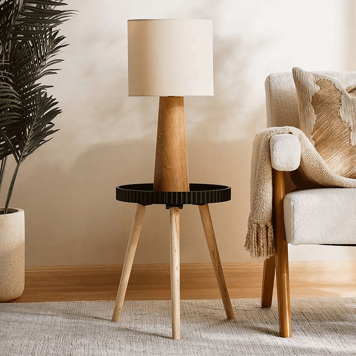 Maison Accent Table Wood - Black & Natural