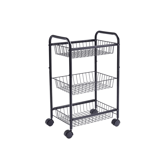 Malgo 3-Tier Kitchen Trolley 70.5Cm - Black