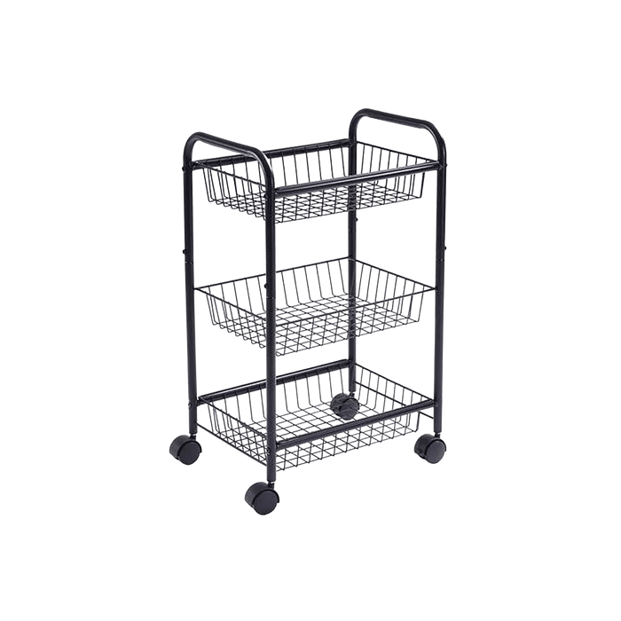 Malgo 3-Tier Kitchen Trolley 70.5Cm - Black