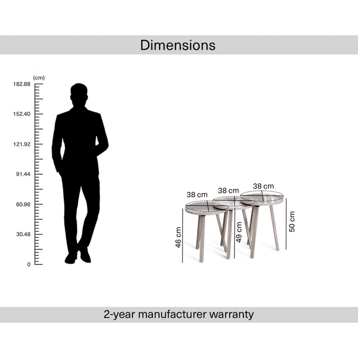 Marnus Nest Of Tables Set Of 3 - Gray