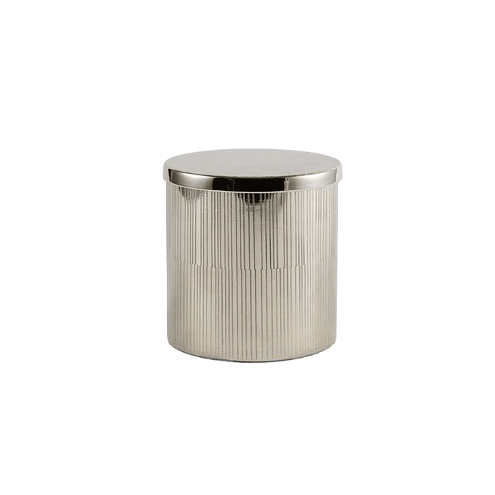 Meteor Metal Cotton Jar - Silver
