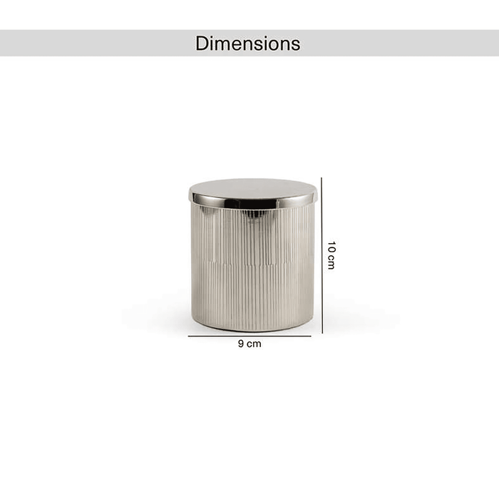 Meteor Metal Cotton Jar - Silver