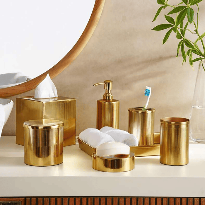 Meteor Metal Towel Tray - Gold