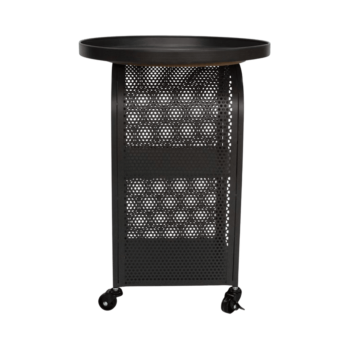 Michi End Table With 4 Wheel Metal