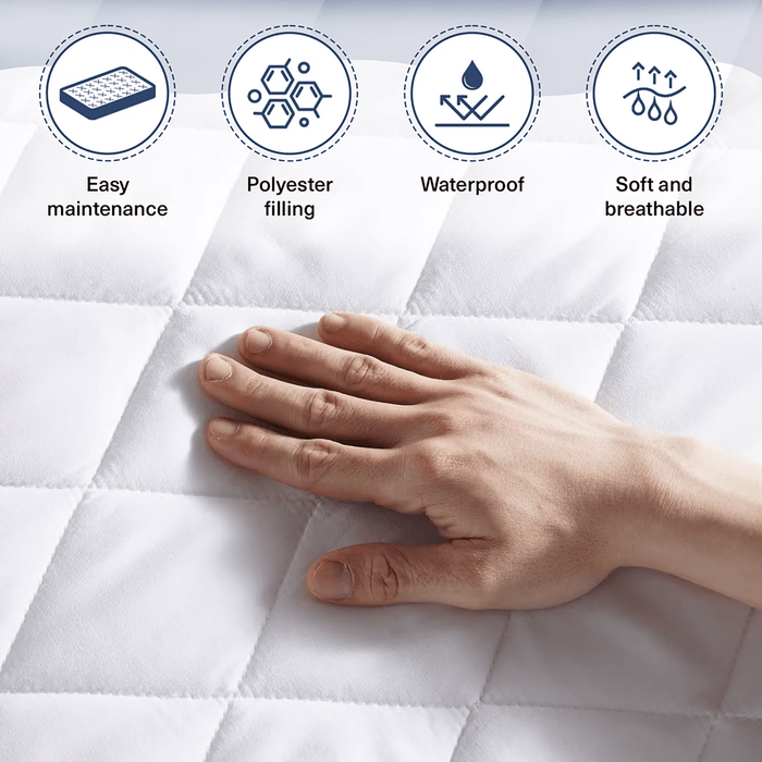 Microfibre Waterproof Mattress Protector 200X200+33cm-White