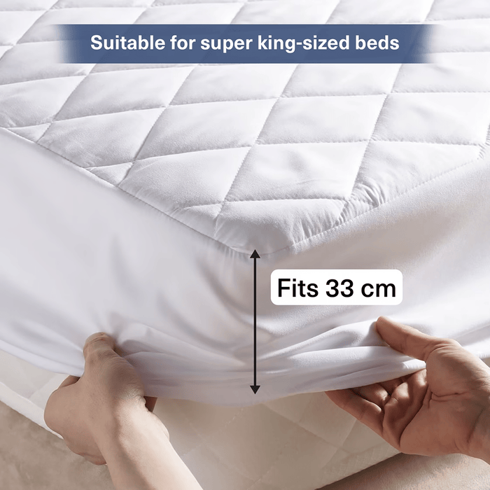 Microfibre Waterproof Mattress Protector 200X200+33cm-White