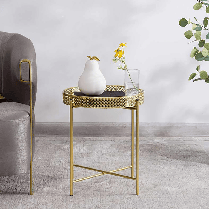 Mikado Accent Table Mirror Round - Gold