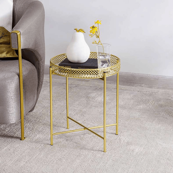 Mikado Accent Table Mirror Round - Gold