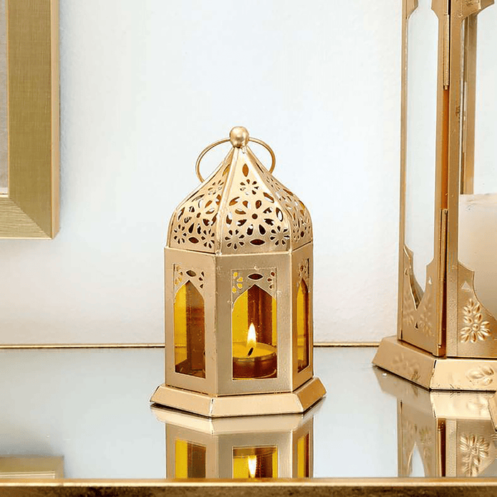 Millary Lantern 15Cm-Gold Amber