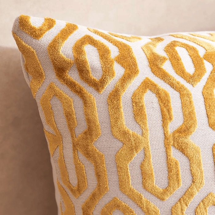 Monrovia Holland Velvet Down Alternative Filled Cushion 48X48cm - Honey Gold Pan Home