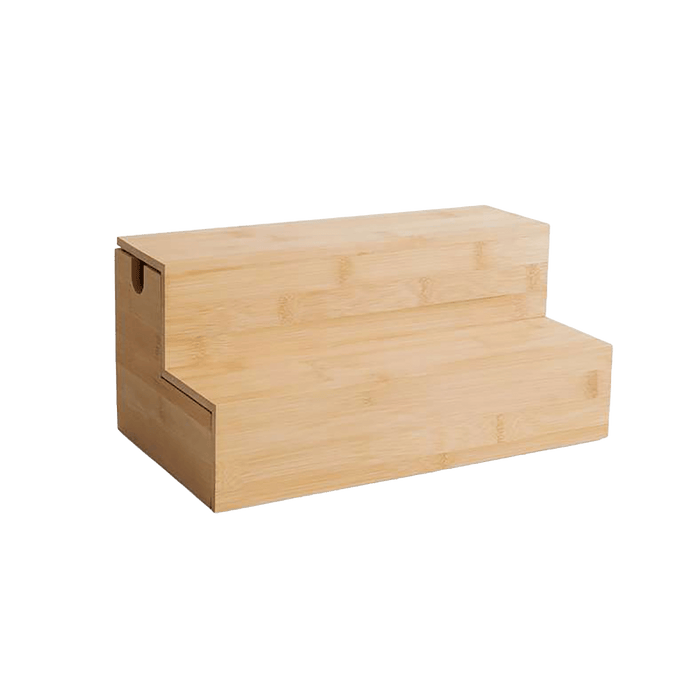 Natura Bamboo Mug Stand With Tea Bag Coffee Capsule Storage 15Cm - Natural