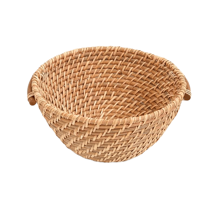Natura Rattan Basket With Handle - Natural