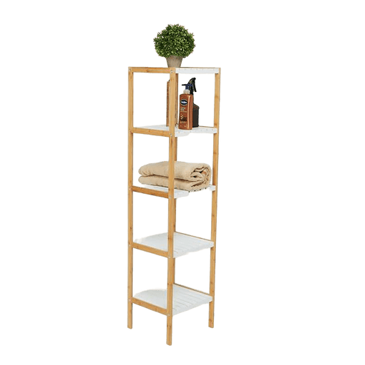 Newton 5-Tier Bamboo Bath Shelf 140Cm - White Pan Home