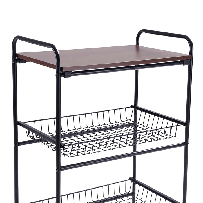 Notica 3-Tier Kitchen Trolley With Board - Black