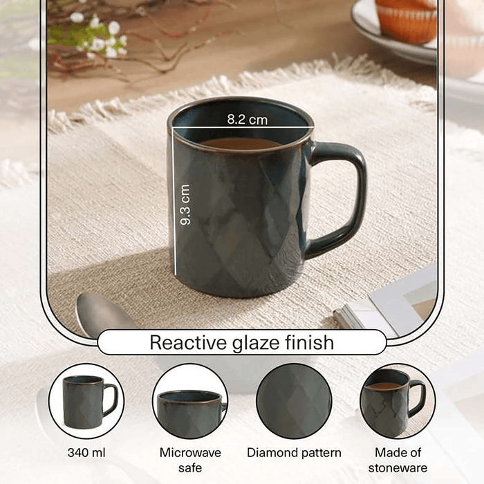 Novato Reactive Glaze Stoneware Mug 340Ml -Blue