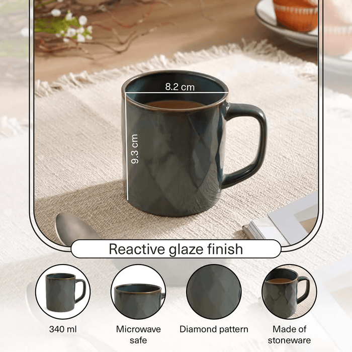 Novato Reactive Glaze Stoneware Mug 340Ml -Blue