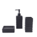 Obsidian 3-Piece Ceramic Bathroom Accessories Set - Black Pan Home