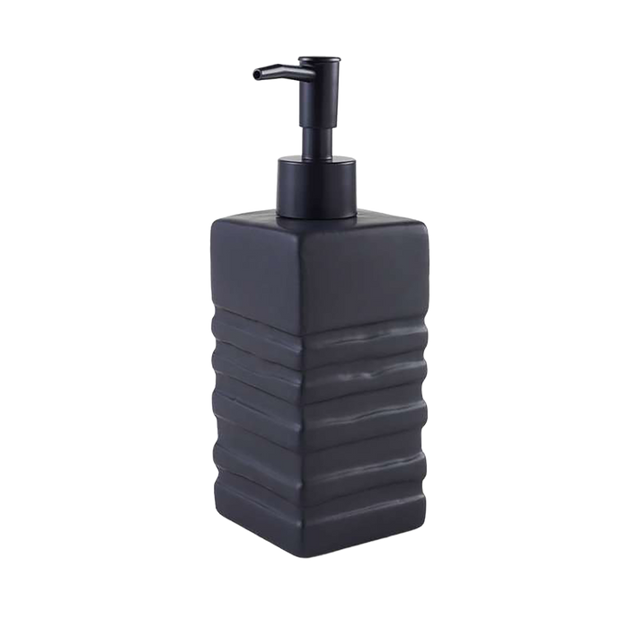 Obsidian 3-Piece Ceramic Bathroom Accessories Set - Black Pan Home