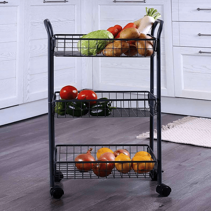 Onyx 3 Tier Storage Trolley - Silver