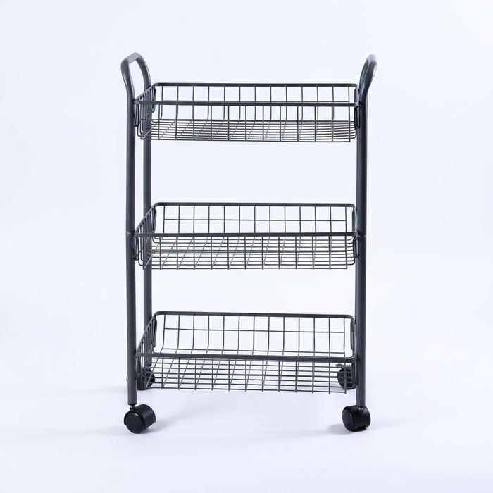 Onyx 3 Tier Storage Trolley - Silver