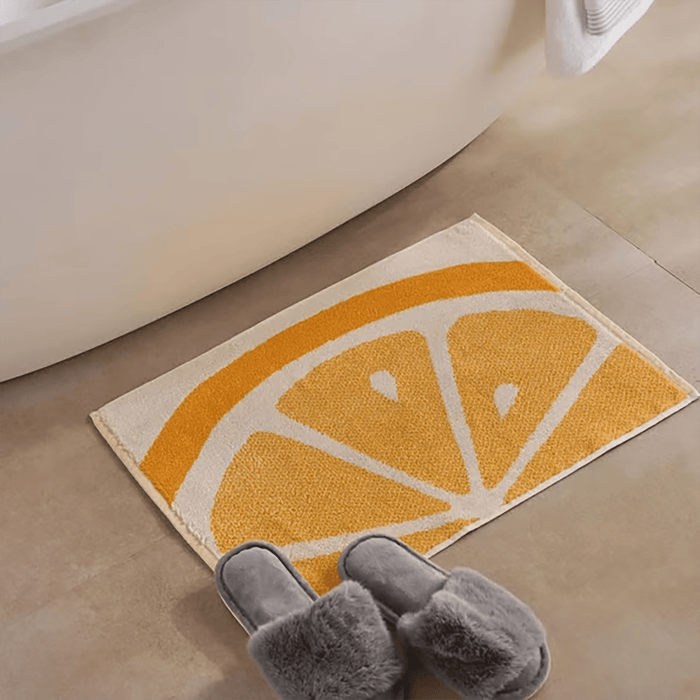Orange Reversible Terry Bathmat - Orange