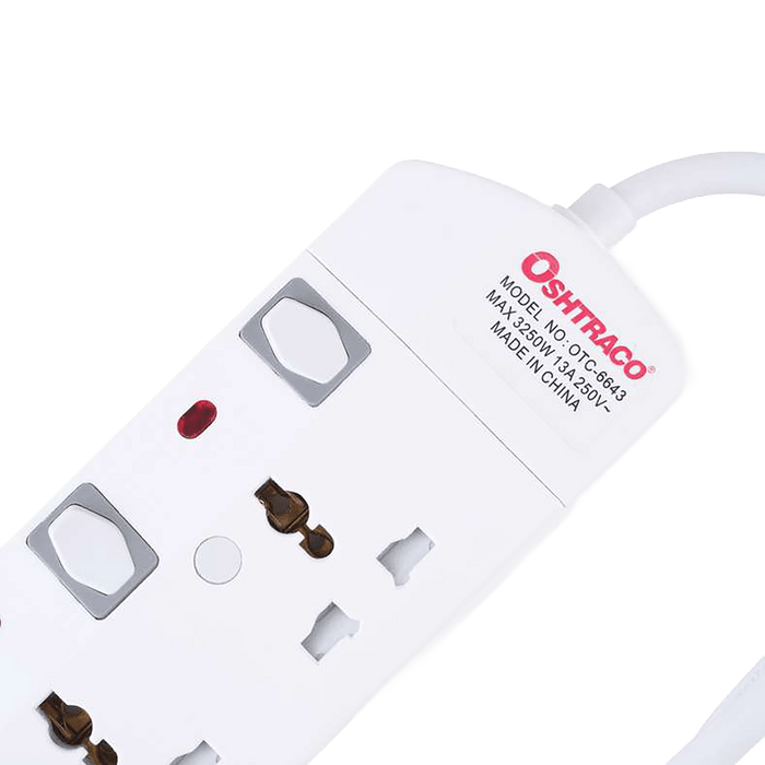 Oshtraco 3-Plug Universal Extension 1.5M Cable