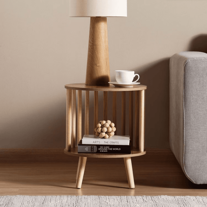 Otto End Table With Storage Veneer