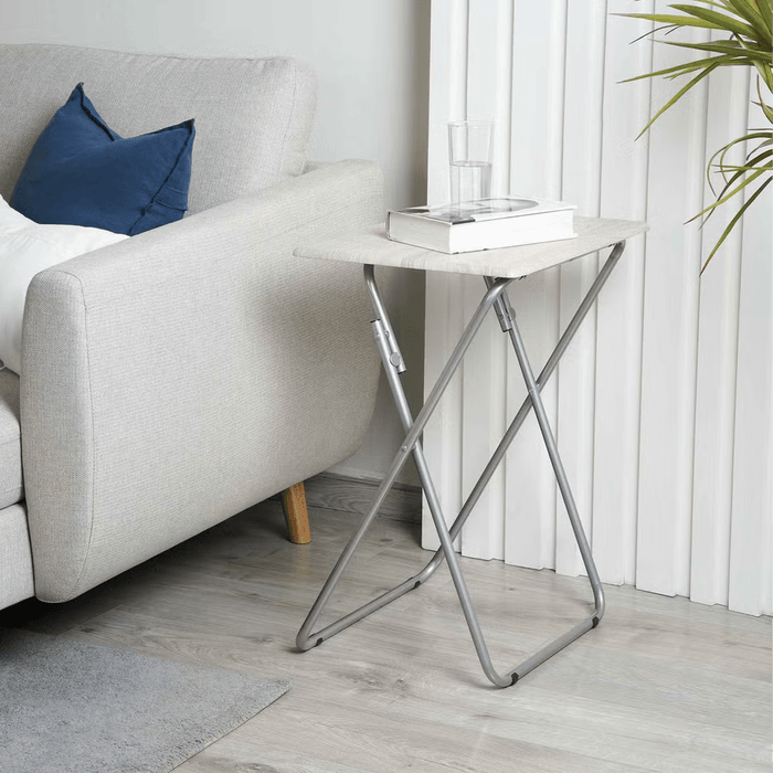 Oynx End Table Foldable - White
