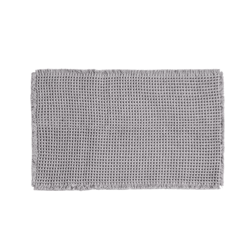 Pearly Waffle Fringe Bathmat - Silver Pan Home