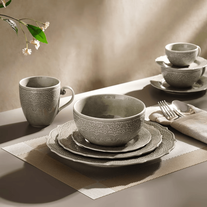 Queen Lace Porcelain Cereal Bowl Dia14cm -Brown