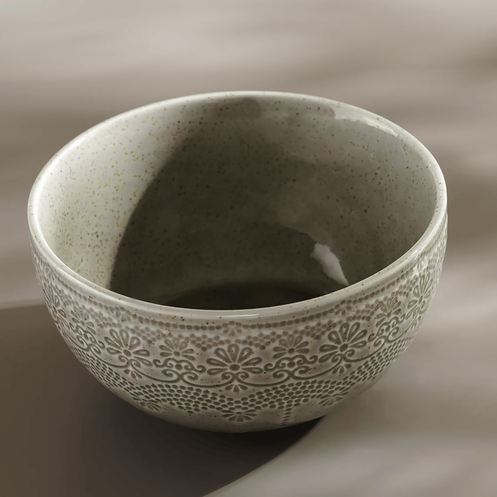 Queen Lace Porcelain Cereal Bowl Dia14cm -Brown