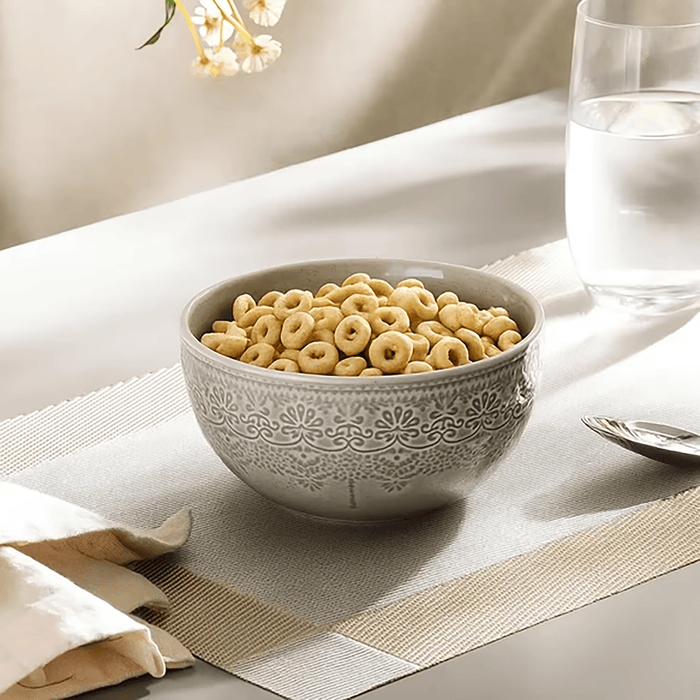 Queen Lace Porcelain Cereal Bowl Dia14cm -Brown