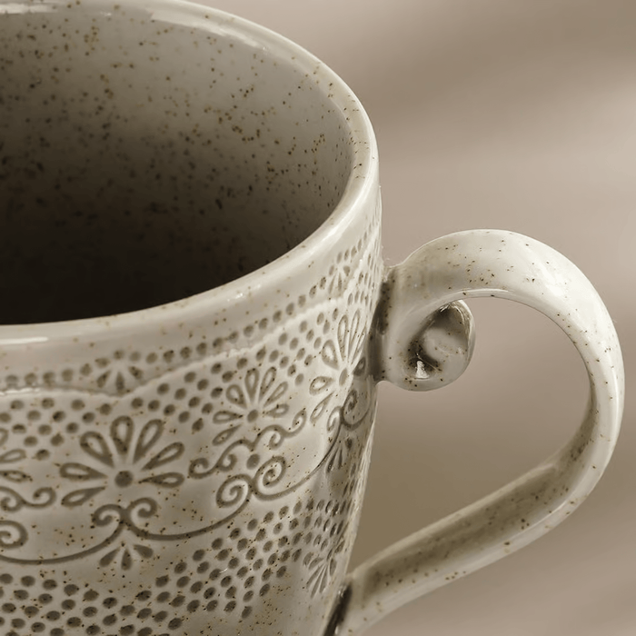 Queen Lace Porcelain Mug 320Ml - Brown