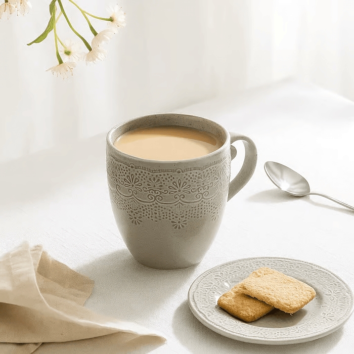 Queen Lace Porcelain Mug 320Ml - Brown