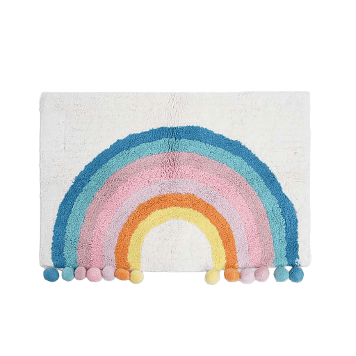 Rainbow Tufted Bath Mat - White Pan Home