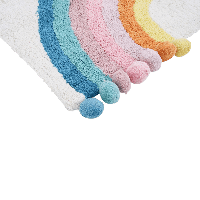 Rainbow Tufted Bath Mat - White Pan Home