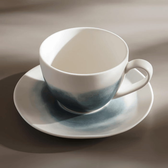 Rancel Porcelain Tea Cup Saucer 250Ml - Greyish Blue