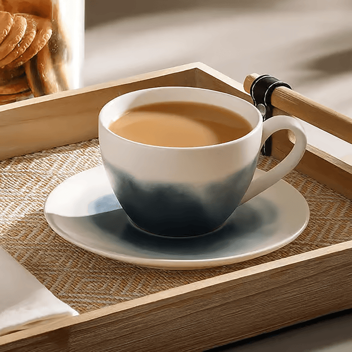 Rancel Porcelain Tea Cup Saucer 250Ml - Greyish Blue