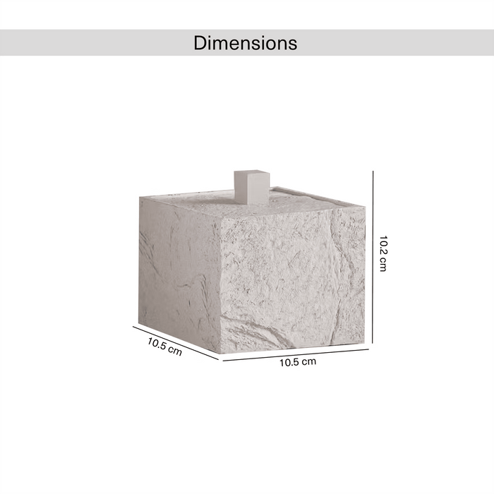 Reef Resin Cotton Jar - Stone Grey