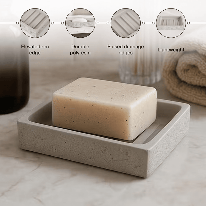 Reef Resin Soap Dish - Stone Grey