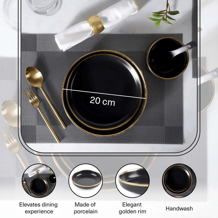Regale Side Plate - Black And Gold