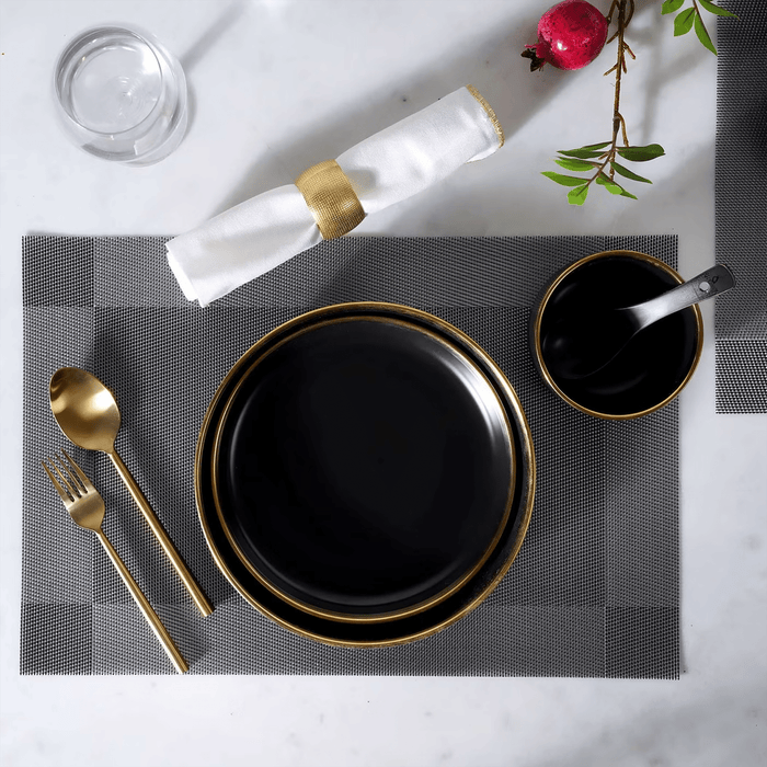 Regale Side Plate - Black And Gold