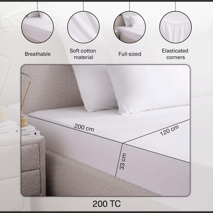 Retreat Full Fitted Sheet - White