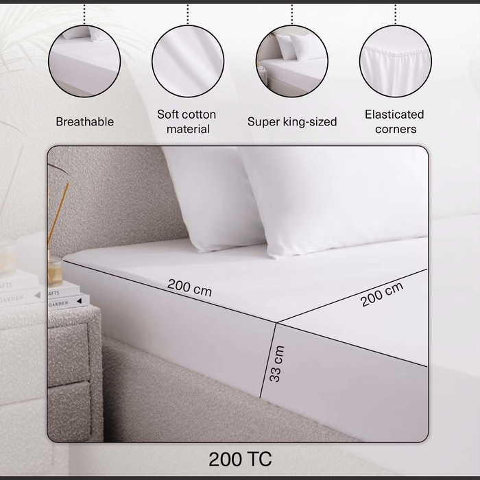 Retreat Super King Fitted Sheet - White
