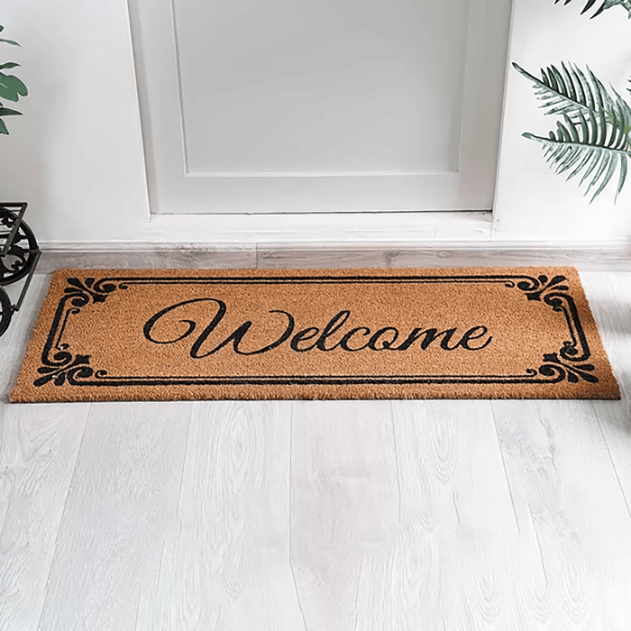Riley Welcome Door Mat 45X120cm-Natural/Black