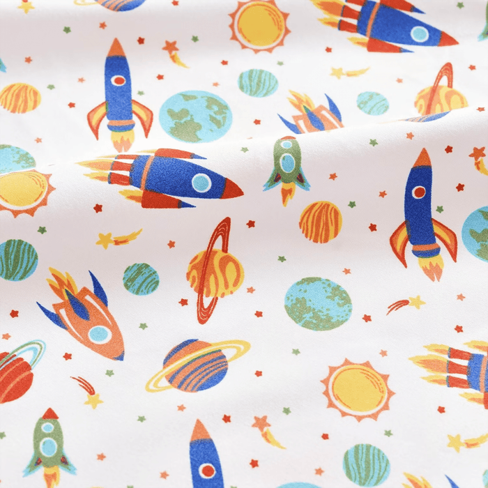 Rocket Fitted Sheet 120X200+25cm - Blue